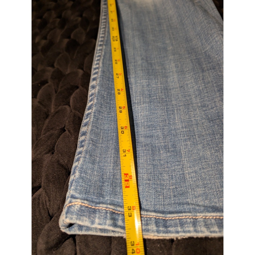Womens Bke Denim Payton Bootcut Distressed Jeans Size 31X33 1/2 Medium Wash - Picture 12 of 14